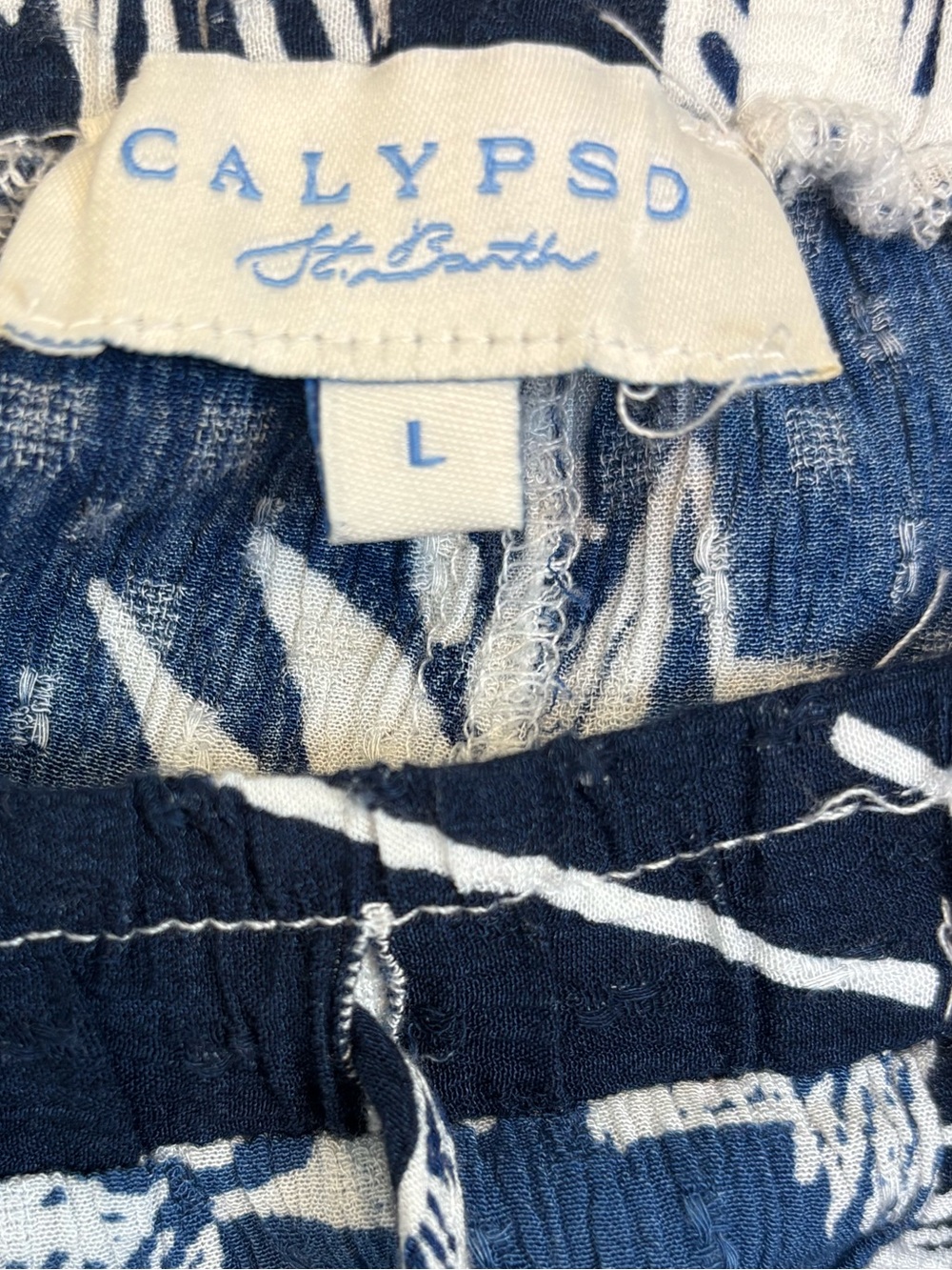 Calypso St. Barth nautical wide leg beach pants, navy blue & white ⚓️ - Picture 4 of 6